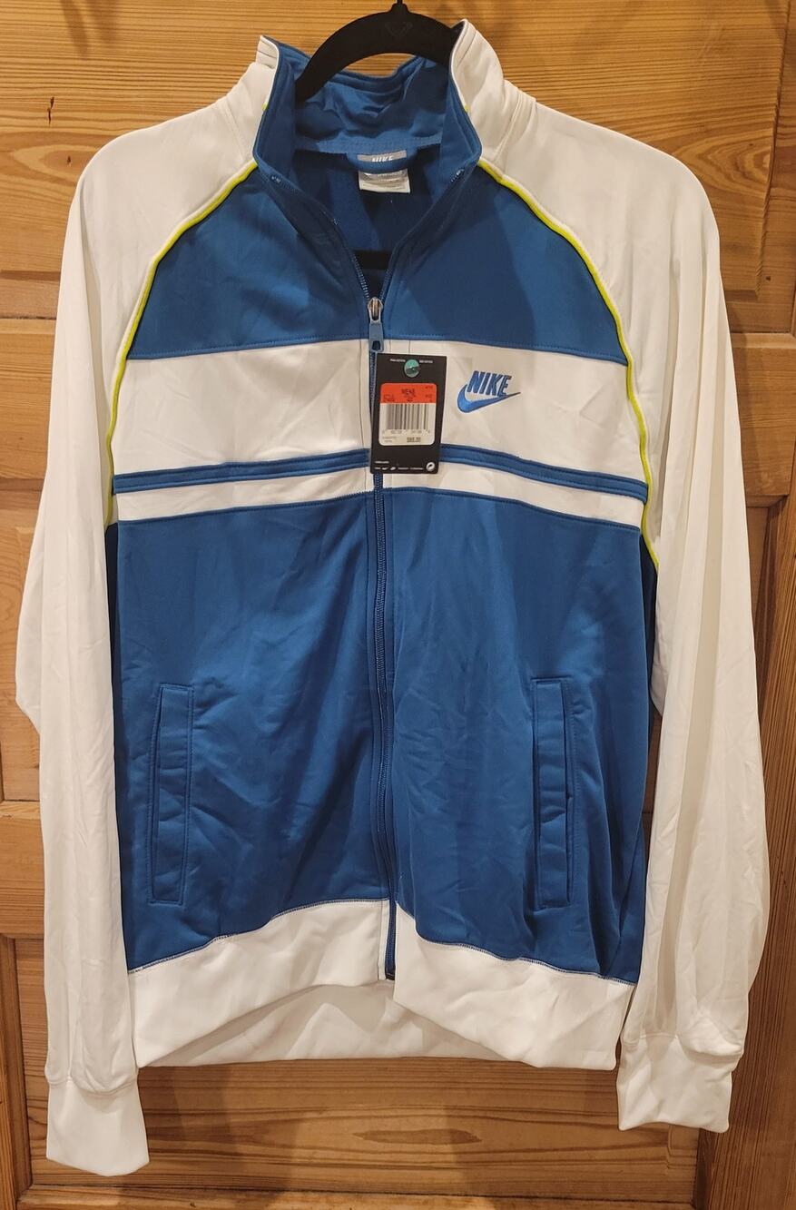 Nike Sportswear Blue White Yellow Stripe Full Zip Track Jacket NWT Men Size L